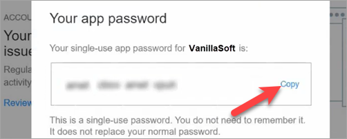 Copy down the 16-character App Password, shown at the top.png