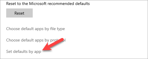 Set defaults by app