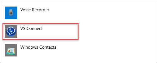 VS Connect in list