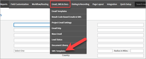 Open the Email, SMS & Docs menu, then select the SMS section.png